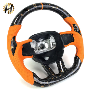 Volant en cuir perforé en fibre de carbone forgée orange avec palettes de changement de vitesse <span class=keywords><strong>pour</strong></span> Dodge SRT Dodge Charger Hellcat 2015-2022 - Product Image 4