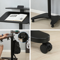 Bureau à domicile pneumatique réglable en hauteur Bureau à double couche pliable pour ordinateur portable Bureau debout mobile sur le lit Table élévatrice à gaz mobile