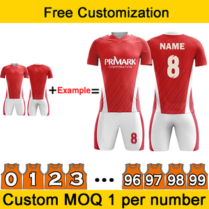 Maillots de football personnalisés avec logo, motifs et numéros, à séchage rapide, grande taille, respirants, ensembles de maillots de football pour compétition d'équipe, 100% - Product Image 3