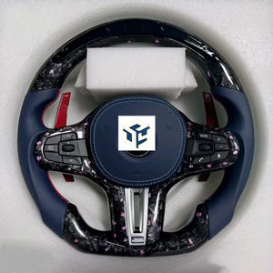 Volant en cuir M Performance compatible avec BMW F30 F32 F10 F20 F07 F01 E46 E60 E90 M3 M4 M5 <span class=keywords><strong>M7</strong></span>, volant en fibre de carbone LED - Product Image 1