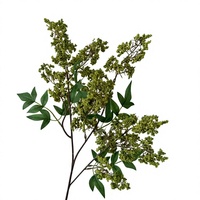 Faux tiges de fleurs Nandina, branches de baies en mousse, verdure Nandin pour la décoration intérieure, arrangement floral de style nordique