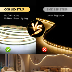 Tira de luz flexible COB 320LEDs DC12V 24V para iluminación decorativa de gabinetes, dormitorios y cocinas - Product Image 6