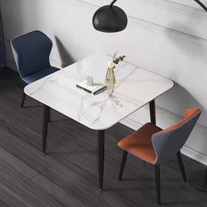 <span class=keywords><strong>Table</strong></span> de salle à manger extensible en pierre frittée de marbre de luxe nordique moderne <span class=keywords><strong>escamotable</strong></span> extensible meubles de maison en métal - Product Image 6