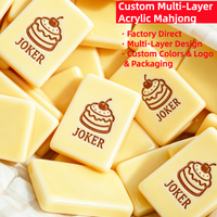 Table de Mahjong Américain de Luxe Personnalisée en Acrylique à Couche Unique, Tuiles Rose Poudré, Cadeau pour Douche Nuptiale et Faveurs de Mariage