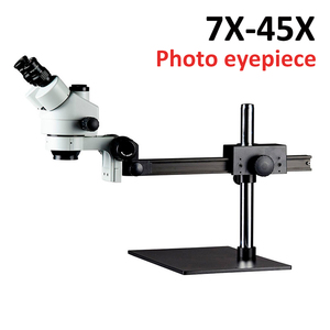 Chuyên nghiệp ánh nắng mặt trời trụ cột đứng cẩu jib davit cánh tay Microscopio 7X-45X Ngược Trinocular Stereo Zoom Kính Hiển Vi - Product Image 6