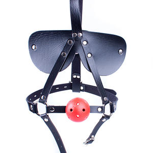 Harnais de retenue en cuir avec trous respirants pour les couples SM Bondage <span class=keywords><strong>Gag</strong></span> Sex Toys - Product Image 4