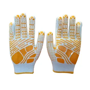 Chine Vente en gros Pvc pointillé hiver pointillé Construction coton tricoté gants de travail industriel