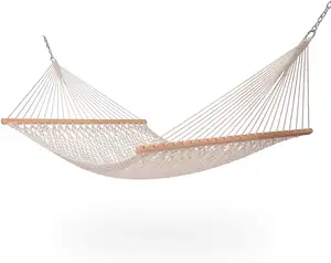 Hamaca Doble <span class=keywords><strong>de</strong></span> Malla Tejida a Mano <span class=keywords><strong>para</strong></span> Jardín Danlong, Hamaca Colgante <span class=keywords><strong>de</strong></span> Cuerda <span class=keywords><strong>de</strong></span> Algodón con Barra <span class=keywords><strong>de</strong></span> <span class=keywords><strong>Madera</strong></span> - Product Image 2