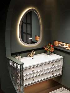 Mueble de Baño Moderno Personalizado de Fábrica con Ahorro de Espacio, con Lavabo y Funciones de Maquillaje - Product Image 5