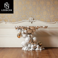 Table Console d'Entrée sur Mesure Design Italien Moderne de Luxe en Acier Inoxydable Blanc et Or avec Miroir