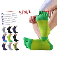Chaussettes de sport Coolmax 200N pour hommes, chaussettes à 5 doigts, invisibles, athlétiques, en coton, respirantes