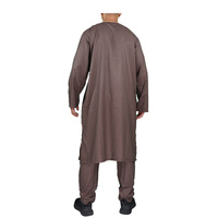 Qamis décontracté islamique en polyester à manches longues pour homme, style africain, pour l'Aïd