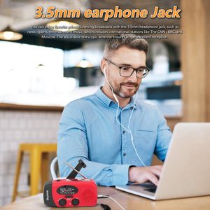 Xách tay Survival <span class=keywords><strong>Radio</strong></span> với SOS, USB sạc điện thoại di động, gió lên năng lượng mặt trời đài phát thanh, khẩn cấp Crank thời tiết đài phát thanh - Product Image 4
