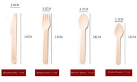 Ensemble de couverts jetables modernes en bois, fabriqués à partir de matières premières biodégradables, pour la cuisine quotidienne, la maison et les banquets festifs