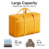 Sac de rangement respirant en non-tissé pour couettes, vêtements et couvertures, anti-poussière, avec poignées larges renforcées pour placard domestique