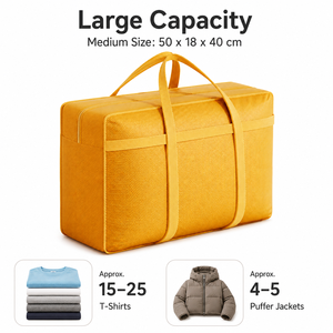 Sac de rangement respirant en non-tissé pour couettes, vêtements et couvertures, anti-poussière, avec poignées larges renforcées pour placard domestique - Product Image 2
