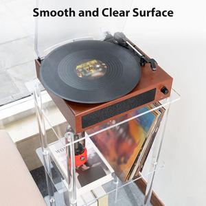 Support de tourne-disque à trois niveaux en acrylique transparent, simple et moderne, résistant à l'eau, pour le stockage et l'exposition de disques vinyles, table d'appoint - Product Image 6