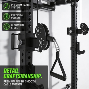 VIGFIT Rack <span class=keywords><strong>de</strong></span> Sentadillas Funcional Comercial Montado en Pared con Cables y Gancho en J, Equipo <span class=keywords><strong>de</strong></span> Gimnasio Plegable para Fitness - Product Image 4