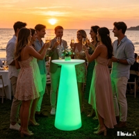 Table de bar lumineuse LED moderne, étanche, rechargeable, en PE, haute, pour bar à domicile, discothèque, fête, terrasse, décoration d'événements
