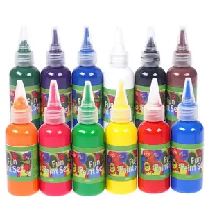 Eğlenceli boya seti 60ml su renk boya anaokulu çocuk DIY graffiti boyama yıkanmış boya parmak boyama ve güvenli pollut