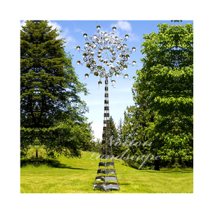 Sculpture cinétique abstraite moderne de grande taille pour extérieur en acier inoxydable 304, <span class=keywords><strong>art</strong></span> métallique poli effet miroir, moulé avec expertise pour la décoration - Product Image 4