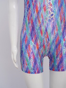 Traje de Gimnasia para Niñas, Sublimado, sin Mangas, con Pantalones Cortos, Spandex, para Danza, Entrenamiento, Práctica, Competencia de Equipo - Product Image 5
