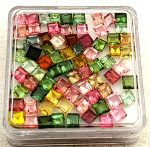 Piedras preciosas facetadas de corte cuadrado de turmalina Natural de 6mm cuentas calibradas sueltas para hacer pendientes piedra de turmalina múltiple al por mayor - Product Image 6