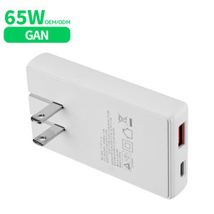 Cargador Plegable de 65W PD 3.0 QC 3.0 con Certificación PSE para Portátiles y Teléfonos Móviles con Puertos Tipo-C y USB - Product Image 2