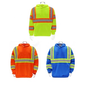 جاكيت بهودي بأكمام طويلة آمن للعمل عاكس من JESSUBOND عالي الوضوح ANSI مع شعار مخصص - Product Image 1