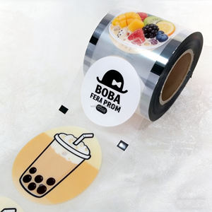 Film d'étanchéité pour gobelet à thé au lait en plastique facile à décoller personnalisé, rouleau de film plastique, impression de film plastique, film d'étanchéité pour gobelet pour gobelets en plastique Boba de 95 95 98 mm - Product Image 4