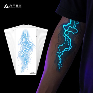 Tatuaje Temporal Personalizable Estilo Coreano que Brilla <span class=keywords><strong>en</strong></span> la Oscuridad, 24 Diseños, Circuito Vascular Luminoso, Adhesivo <span class=keywords><strong>para</strong></span> Cara/Debajo de los Ojos - Product Image 1