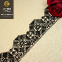 LEIXUSI 5,5 cm Dentelle bicolore à rayures noires, broderie fil doré pour accessoires de décoration de vêtements, vente en gros