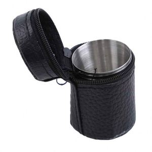 Juego de Vasos de Viaje de Acero Inoxidable con Estuche de Transporte Negro, Taza Portátil para Uso en Exteriores - Product Image 4