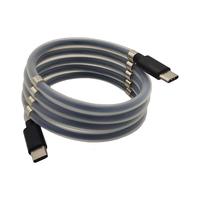Cable USB de Carga Rápida Retráctil Automático de 2.4A, Cable de Datos Micro con Cuentas Magnéticas Tipo C a Tipo C