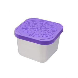 Vaisselle en acier inoxydable 304, récipient à salade/tomate réutilisable anti-fuite de 60/180 ml, assiette/boîte avec couvercle en silicone - Product Image 2