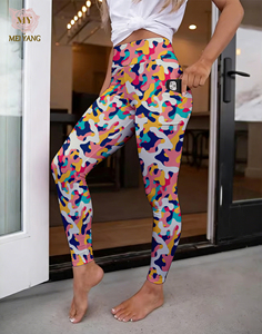 Leggings Meiyang con Estampado Personalizado para Verano, Pantalones Casuales de Yoga de Cintura Alta, Leggings con Estampado de Camuflaje y Bolsillos, Ropa para <span class=keywords><strong>Mujer</strong></span> - Product Image 1