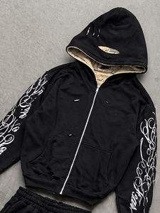 Ensemble de survêtement réversible avec logo du fabricant, décontracté, pour hommes, de haute qualité, streetwear, en molleton technique, personnalisé - Product Image 2