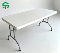 Table pliante en plastique moulé par soufflage, moderne, pour extérieur, vente en gros d'usine, idéale pour hôtels, banquets, formations, camping, hôpitaux, restaurants, parcs