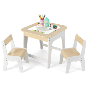 <span class=keywords><strong>Tavolo</strong></span> da <span class=keywords><strong>attività</strong></span> in legno per <span class=keywords><strong>bambini</strong></span> 3-in-1 con lavagna reversibile per <span class=keywords><strong>bambini</strong></span> <span class=keywords><strong>tavolo</strong></span> e sedia per uso soggiorno - Product Image 1