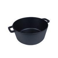 Ensemble de casseroles en fonte pré-culottée robuste 2-en-1, idéal pour le camping et la cuisine à domicile