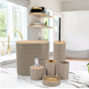 Juego de seis piezas para lavabo de baño, taza de enjuague bucal para baño, soporte para cepillo de dientes, almacenamiento, juego de combinación de baño - Product Image 3