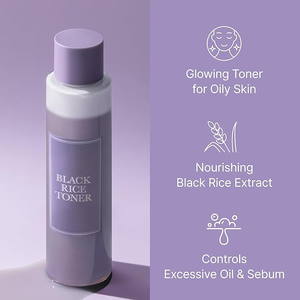 Tonique à l'eau de riz original coréen avec niacinamide, panthénol, contrôle du sébum pour peaux grasses, tonique léger, hydratant, tonique au riz noir - Product Image 2