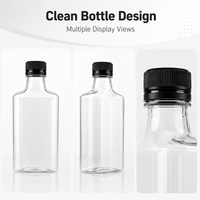 Bouteille de boisson vide transparente avec bouchon à vis noir pour jus, sauce, thé, sirop – Emballage en gros, logo personnalisé