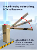 Sistem Gerbang Penghalang Keamanan Otomatis Terjangkau dengan Motor DC Brushless, Gerbang Penghalang Boom, Gerbang Penghalang Lalu Lintas untuk Tempat Parkir