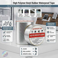 Autocollant adhésif professionnel en feuille d'aluminium imperméable avec mastic butyle, résistant aux UV, pour la réparation des fuites de toiture et l'étanchéité des fenêtres de camping-car