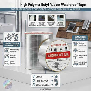 Cinta de Butilo de Aluminio Impermeable Profesional, Sellador de Goma para Reparación de Goteras en Techos, Sellado de Ventanas de Autocaravanas, Resistente a los Rayos UV, Venta al Por Mayor - Product Image 2