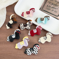 Pince à cheveux en acétate multicolore faite à la main, créative, mignonne et douce, style signe du zodiaque, pour chignon ou demi-chignon, type requin
