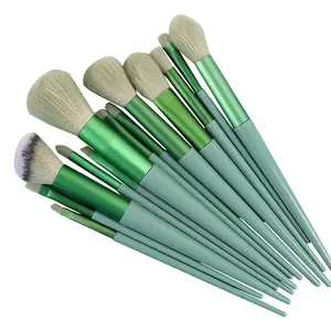 Set di pennelli per il trucco di colore 13 pz a buon mercato professionale portatile da viaggio set di pennelli per il trucco con logo personalizzato