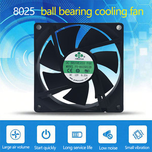 80Mm Tốc Độ Cao <span class=keywords><strong>DC</strong></span> Không Chổi Than Bóng Mang Quạt Làm Mát 12V 80*80*25Mm Đầy Đủ-Màu Đen Duy Nhất-Khung 7-Cánh Quạt Lưu Lượng Hướng Trục Nhiệt Độ Cao - Product Image 6
