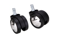 Roue pivotante réglable en nylon BL de 2,5 pouces (60 mm) avec tige en acier pour chaise de bureau, meubles de salon, écologique et silencieuse